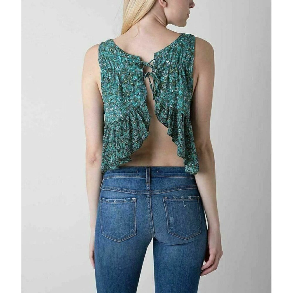 O'Neill Teal Rayon Lace Crochet  Tank Top Size L - Picture 6 of 6